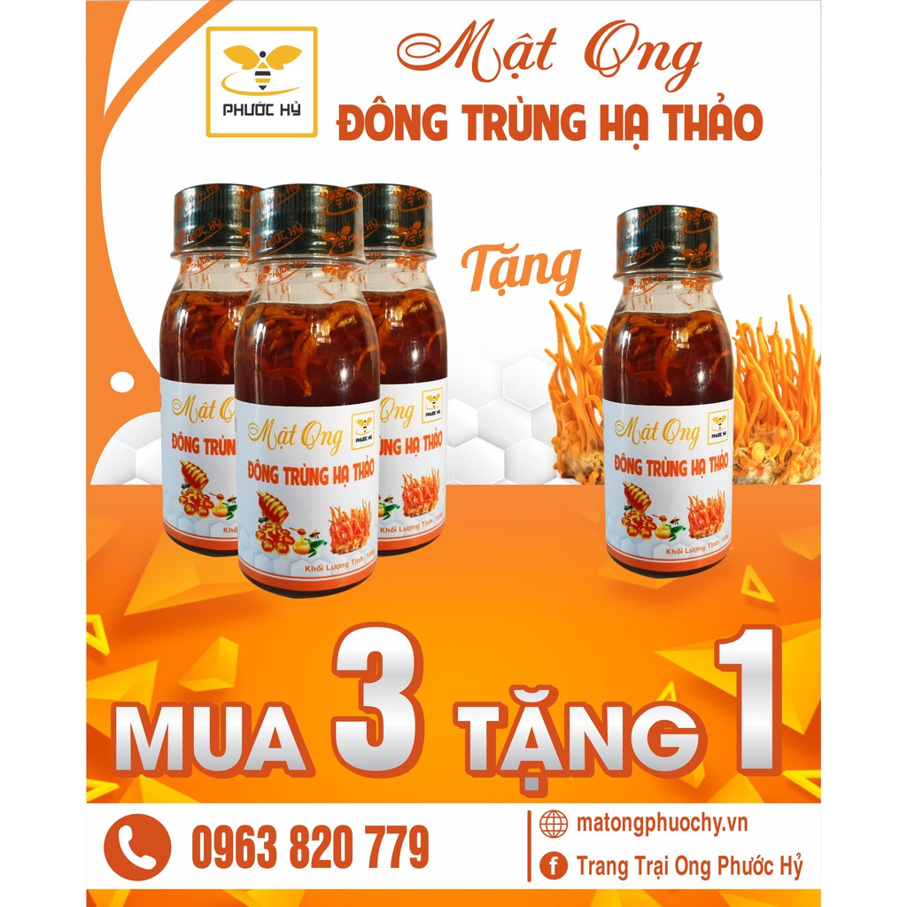 mật ong đông trùng hạ thảo Phước Hỷ ORI