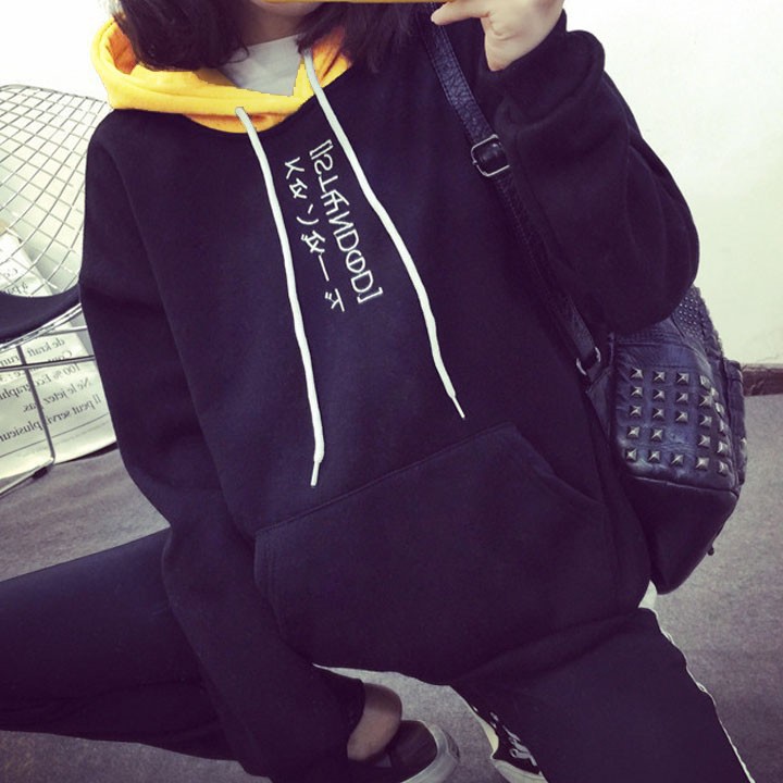 Áo Hoodie ❤️FREESHIP❤️ Áo Sweater Nữ Kawaii Thêu Chữ Nhật Bản- Áo Khoác Nỉ Nữ Đáng Yêu