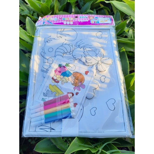 Tranh tô màu bút lông 3D khổ A4 mẫu dễ thương cho bé