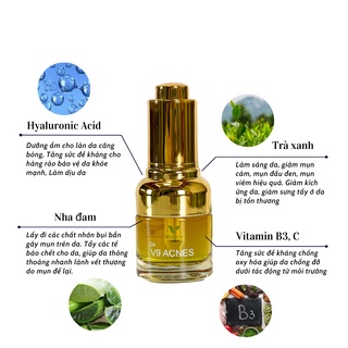 Serum Xóa Mụn Tinh Chất Rau Má Dưỡng Trắng Da V9Queen