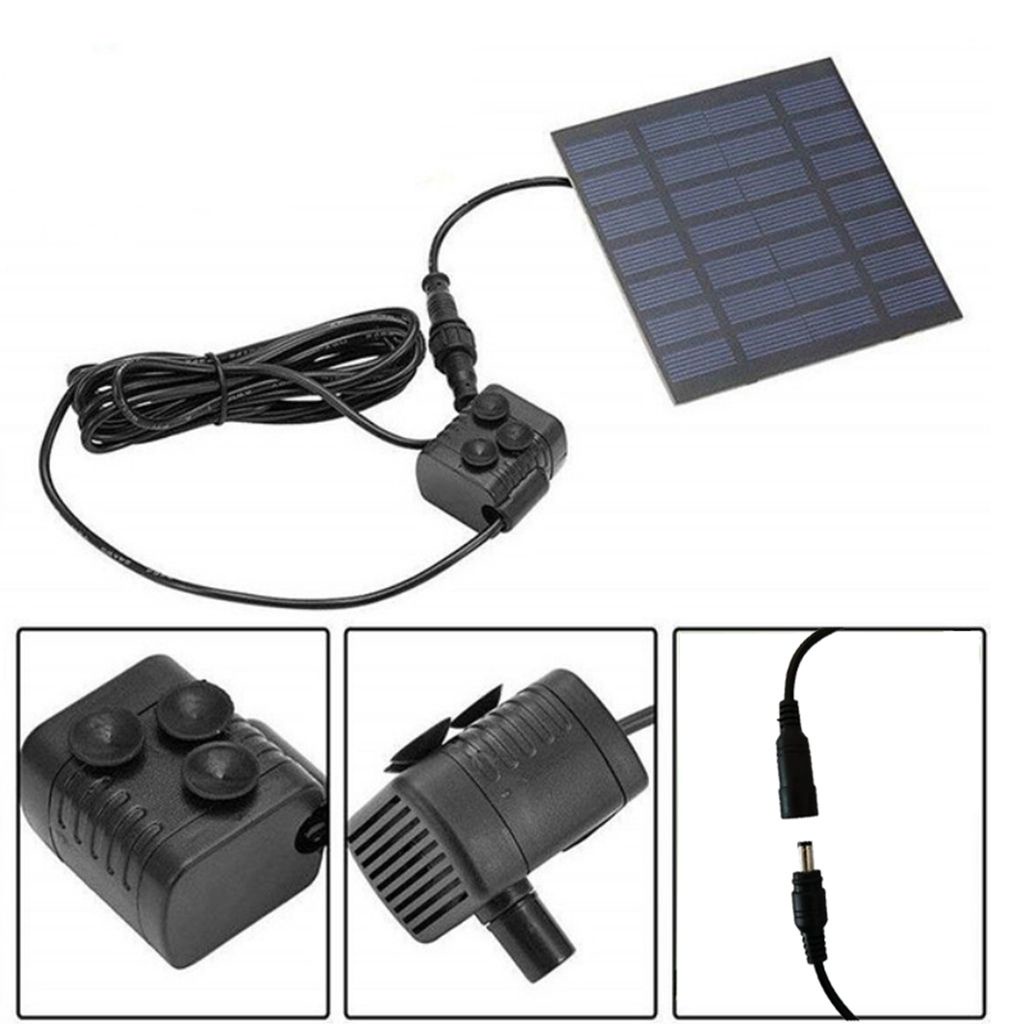 1 bộ vòi phun nước mini sử dụng năng lượng mặt trời kèm 5 đầu phun cho hồ cá