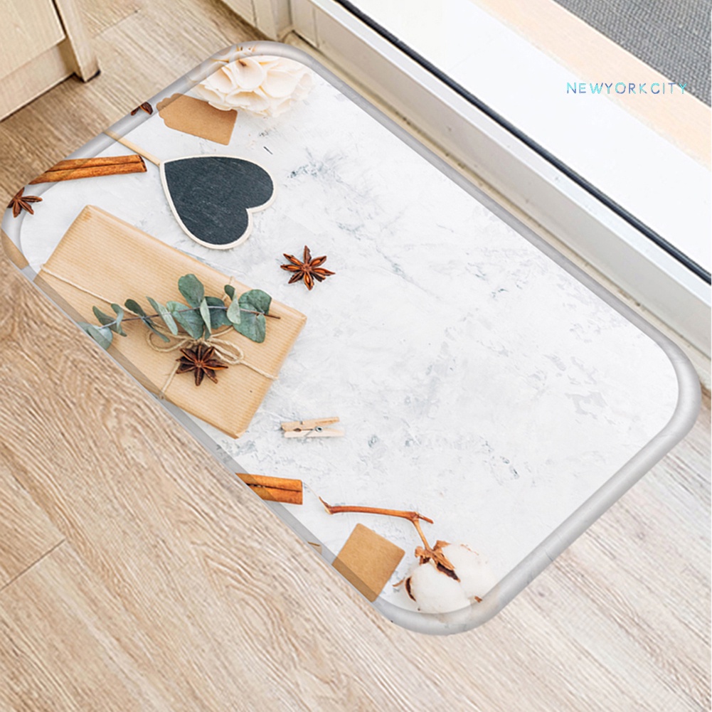 Thảm lót cửa chùi chân Chống Trượt Họa Tiết Lá Cây Dành Cho Nhà Bếp Phòng Tắm