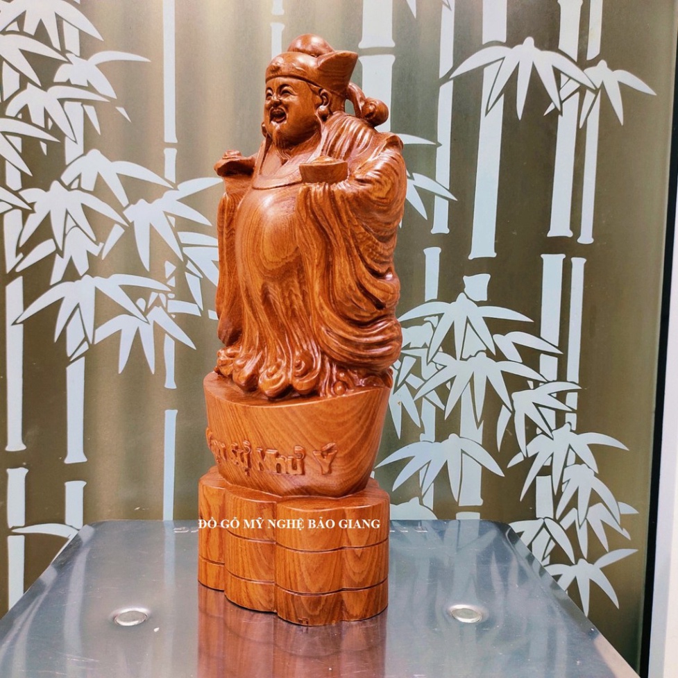 Tượng Thần Tài gỗ hương cao 30 cm mẫu mới