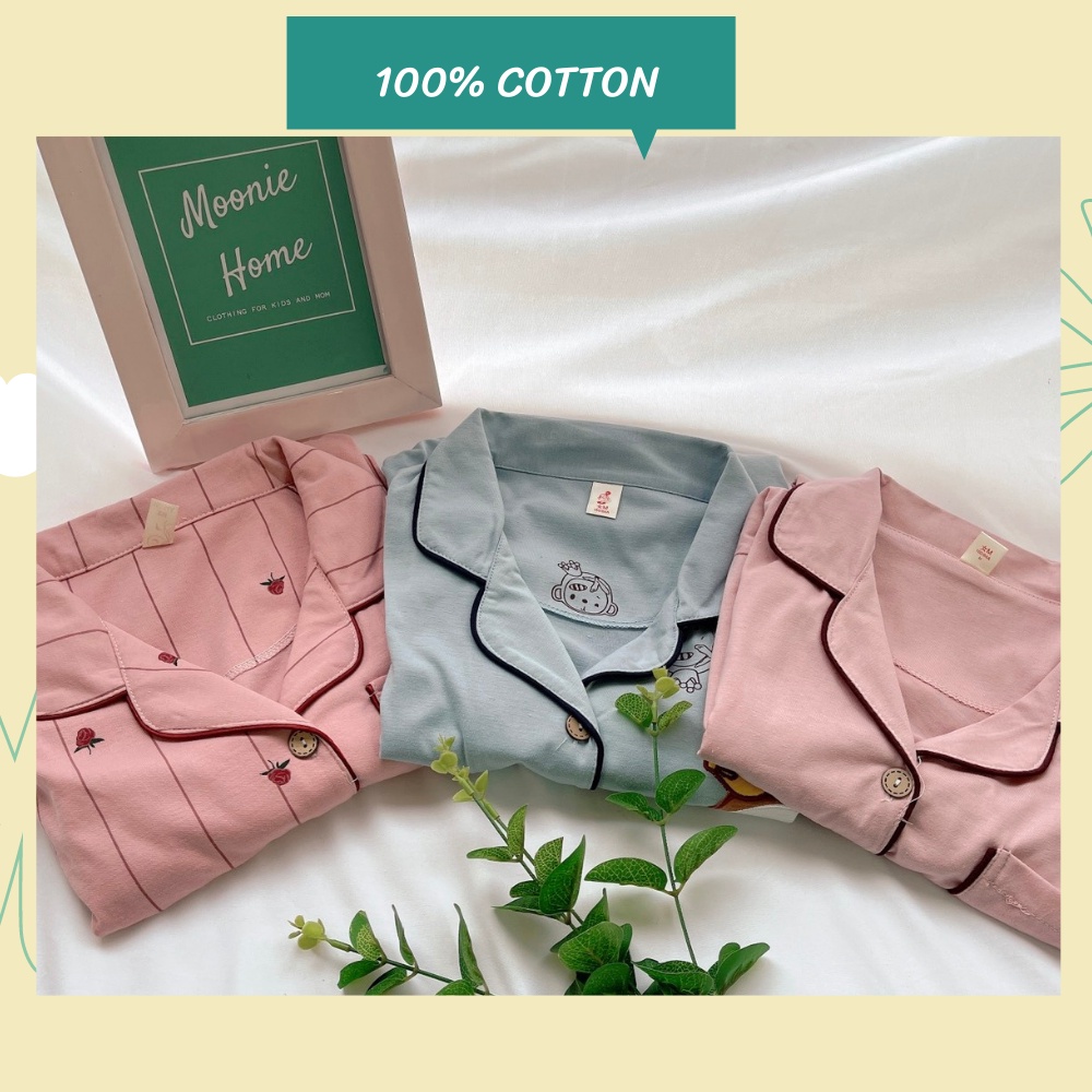 [20+ MẪU] Bộ Pijama Nữ Cotton 100% Dài Tay Đẹp (Ảnh +Video Thật)