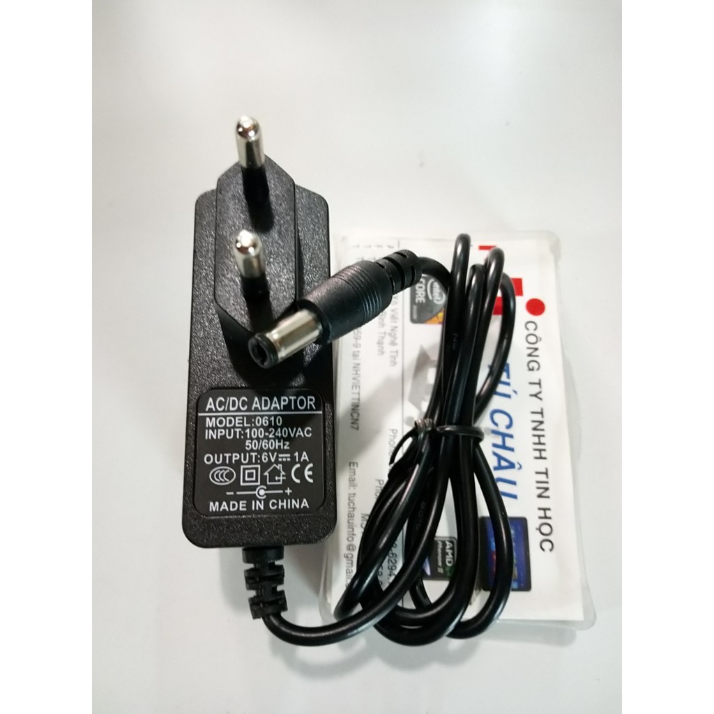 Adapter AC - DC  6 V - 1 A, Đầu Lớn - Chuẩn 5.0 mm