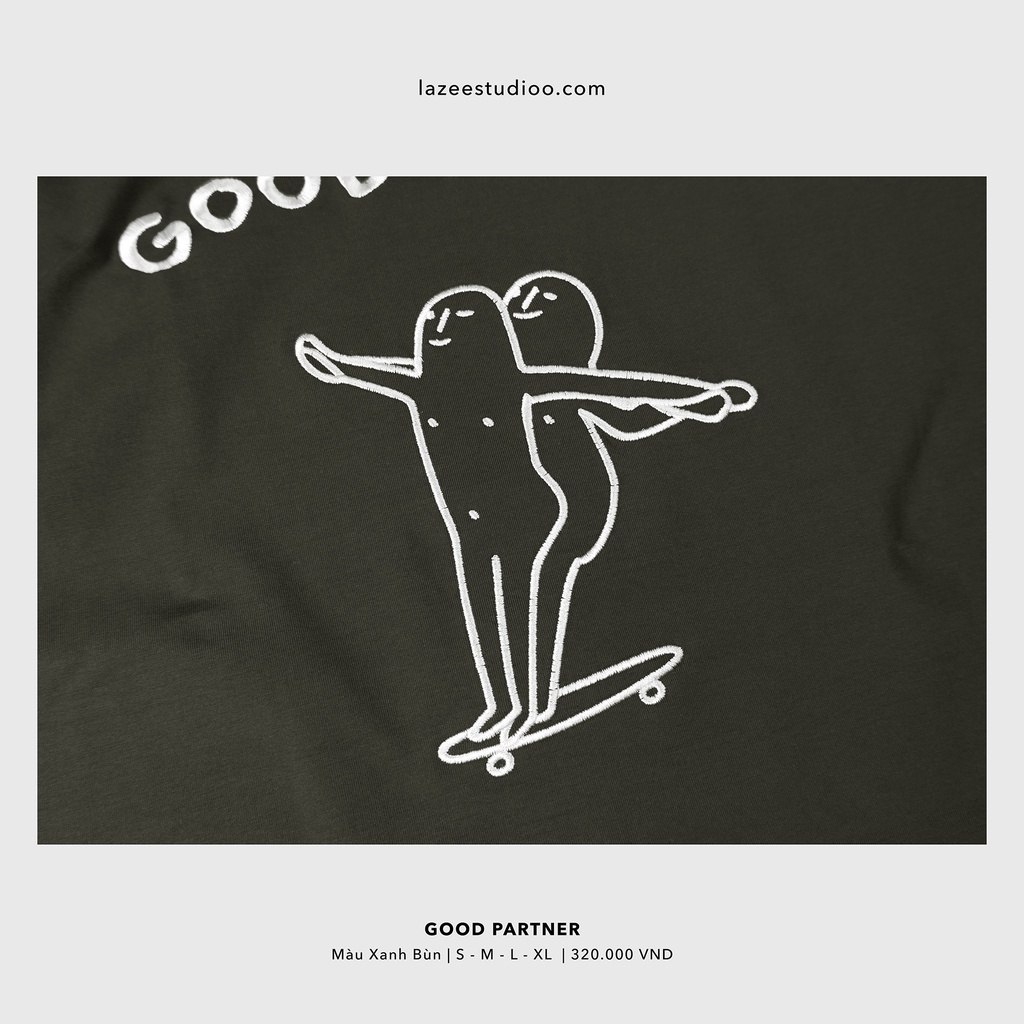 Áo thun - GOOD PARTNER | LAZEE STUDIOO | Xanh Lá - Xanh Bùn - Trắng - Đen | Form Regular