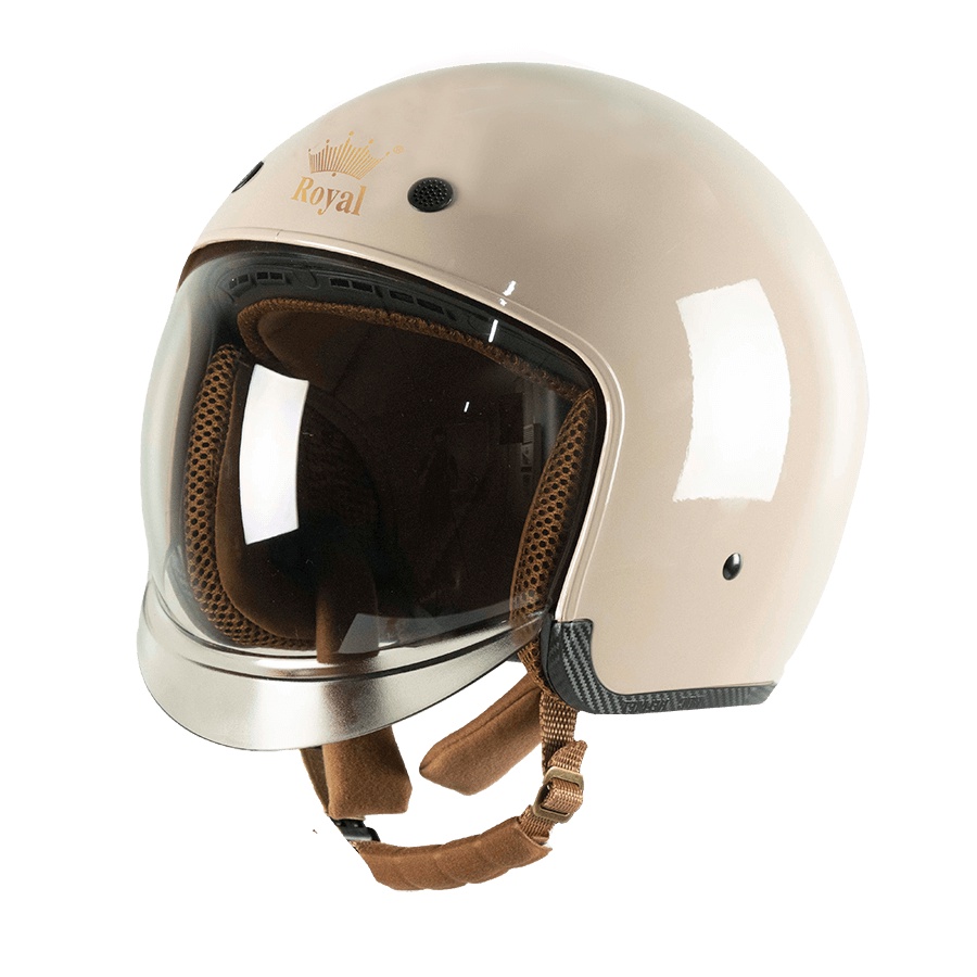 Mũ bảo hiểm 3/4 Royal M139 - M 139 - 139 màu sữa có kính âm - Tặng kèm túi rút Royal
