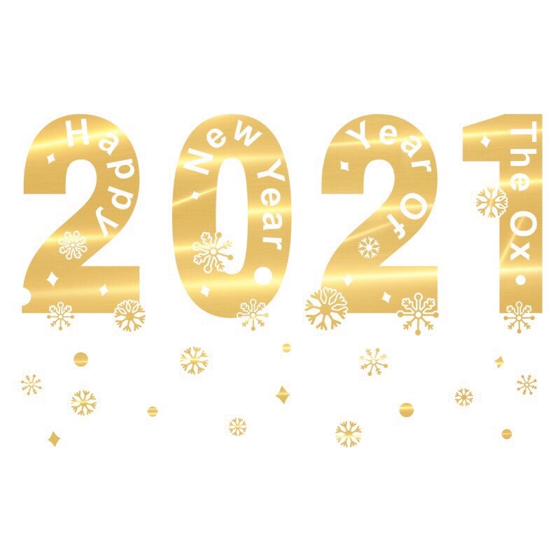 Decal trang trí tường : 2021 Ánh Vàng Cao Cấp 01