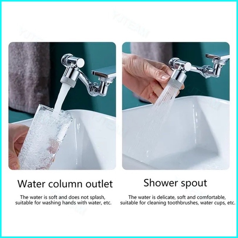 Đầu nối vòi nước thông minh xoay 1080 độ - Vòi nước lắp chậu rửa bát chén lavabo với 2 chế độ nước chảy chống ăn mòn han gỉ có lưới lọc cặn bẩn 1080 Sáng Tạo° Đầu Nối Dài Vòi Nước Bồn Rửa Chén