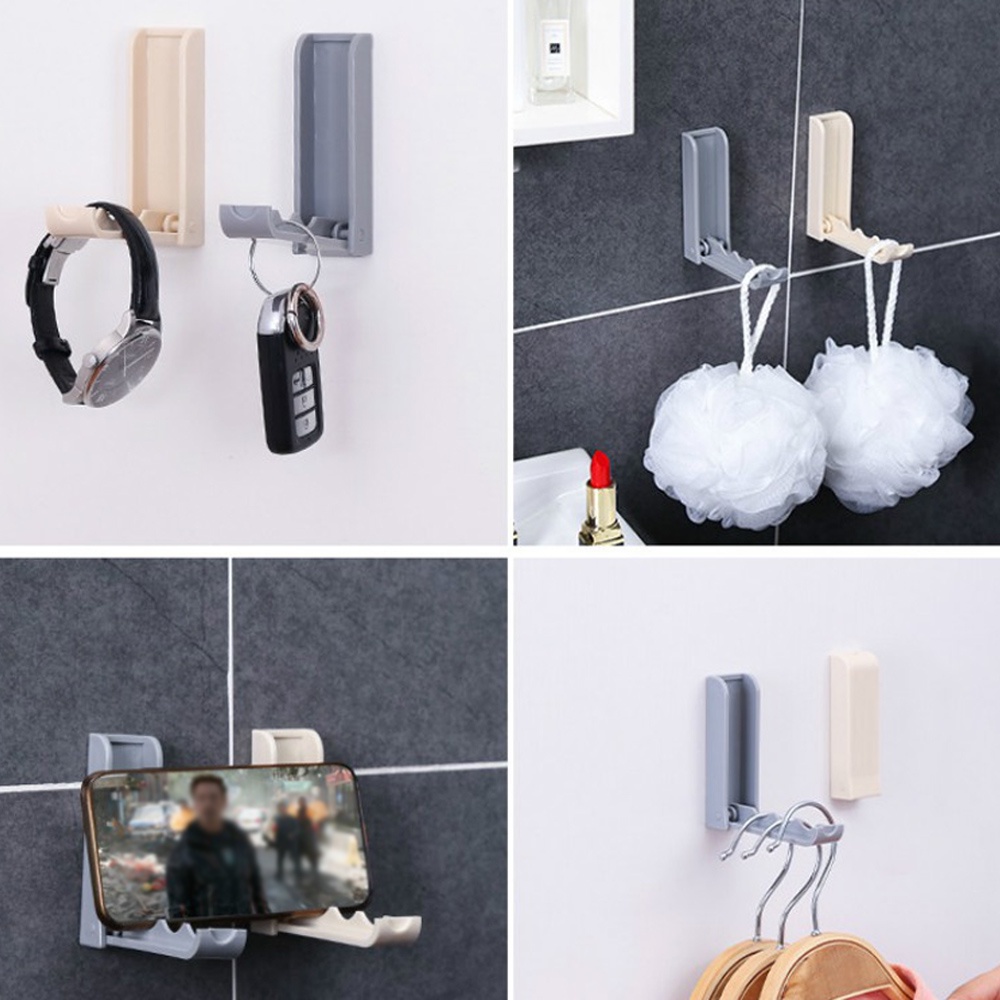 Móc Treo Đồ Dán Tường Không Cần Đục Lỗ Đa Năng Có Thể Gập Lại