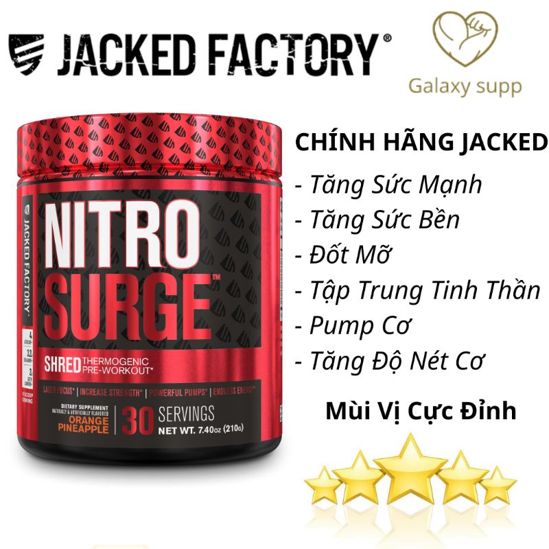 Jacked Factory Shred Pre-Workout Tăng Sức Mạnh Giảm Mỡ 2 in 1