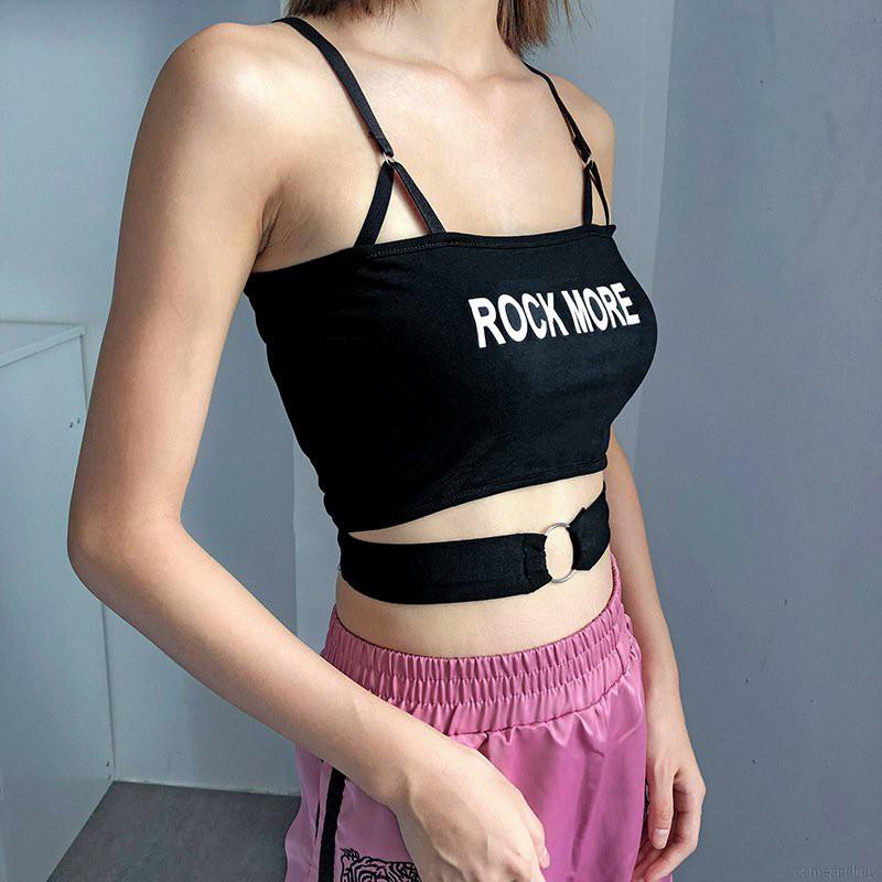 Áo Croptop Không Tay In Chữ Cá Tính Dành Cho Nữ | BigBuy360 - bigbuy360.vn