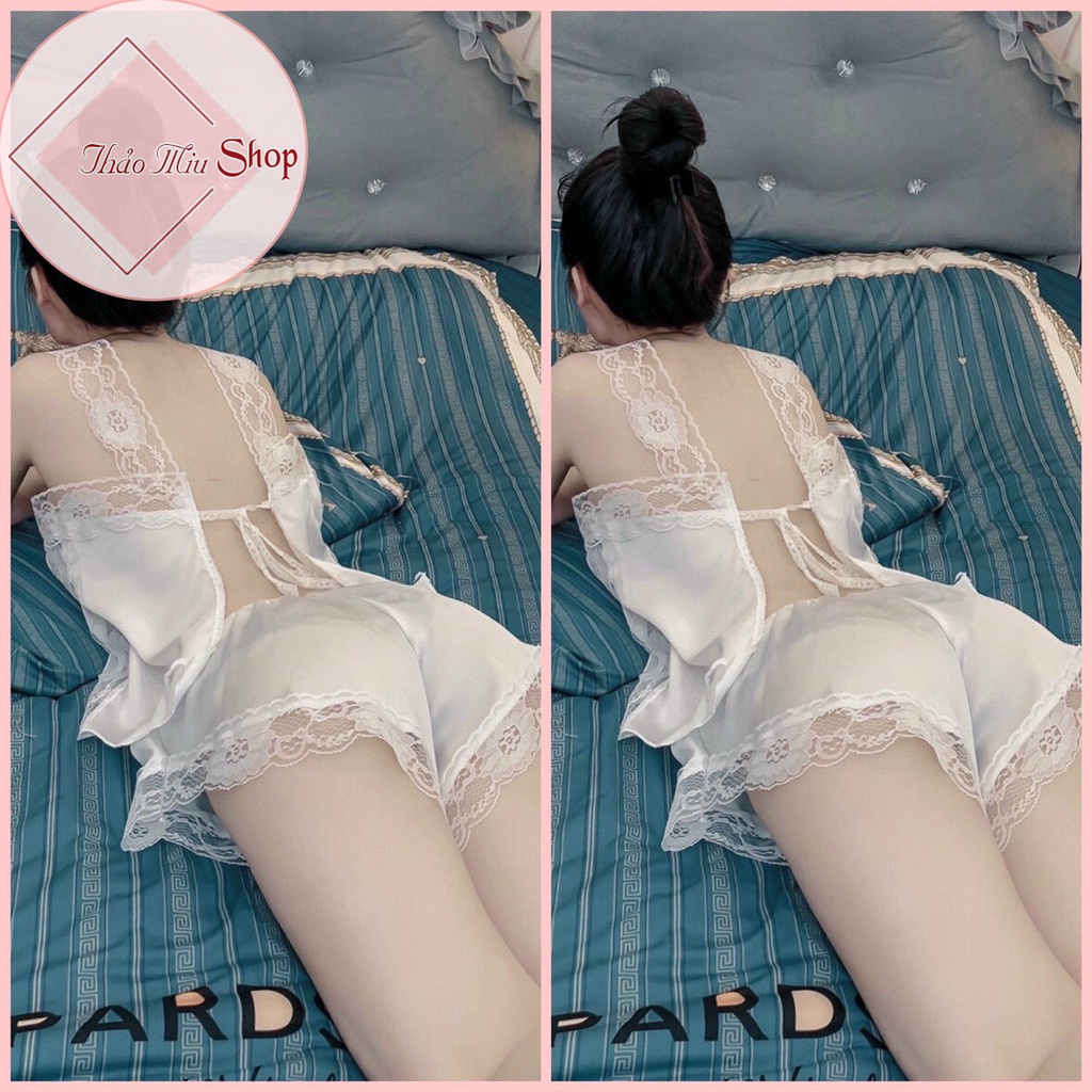 ☘️💕 Siêu rẻ Siêu Xinh Đồ ngủ ren trắng 2 dây sexy dễ thương 💕☘️