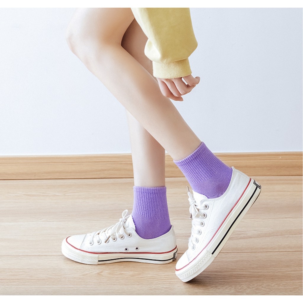 Tất trơn Minion Clothing dáng lửng nhiều màu nam nữ Unisex Vintage Ulzzang Hàn Quốc S2903