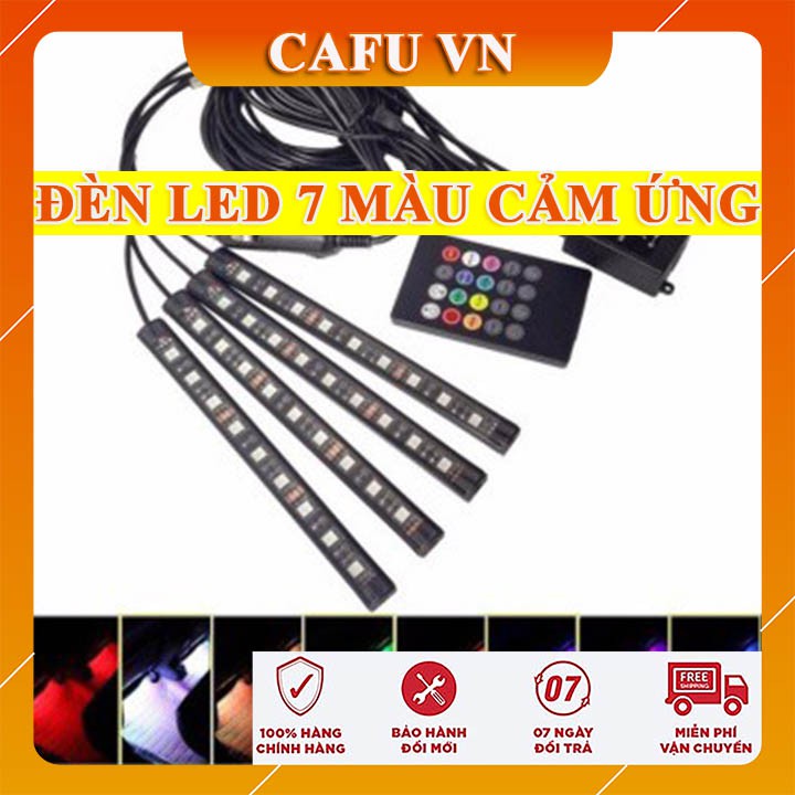 Đèn led 7 màu đèn led cảm ứng theo nhạc + Khiển - CAFU VN