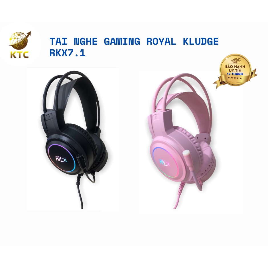 Tai nghe chụp tai Gamming RKX 7.1 MÀU ĐEN và HỒNG PASTEL TƯƠI TẮN - Chống tiếng ồn, chất âm sống động