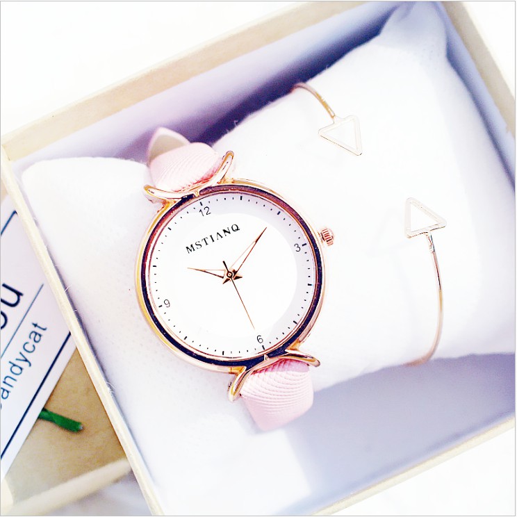 Đồng hồ nữ Mstianq h4 dây da cao cấp mặt tròn cực xinh | BigBuy360 - bigbuy360.vn