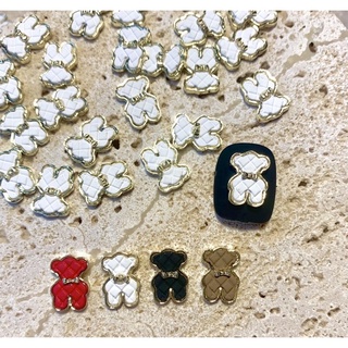 Phụ kiện charm gấu lụa nail nhiều màu