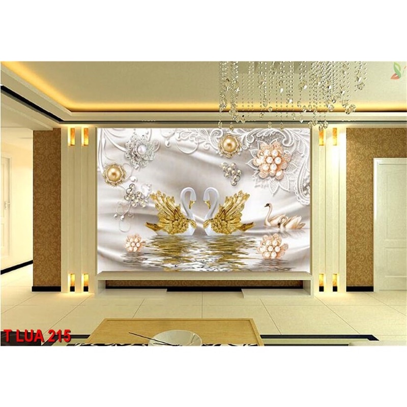 Tranh lụa 3D, mẫu tranh về cá, chủ yêu thích sự lãng mạn, thì tranh dán tường khung cảnh con đường, mùa thu lá vàng