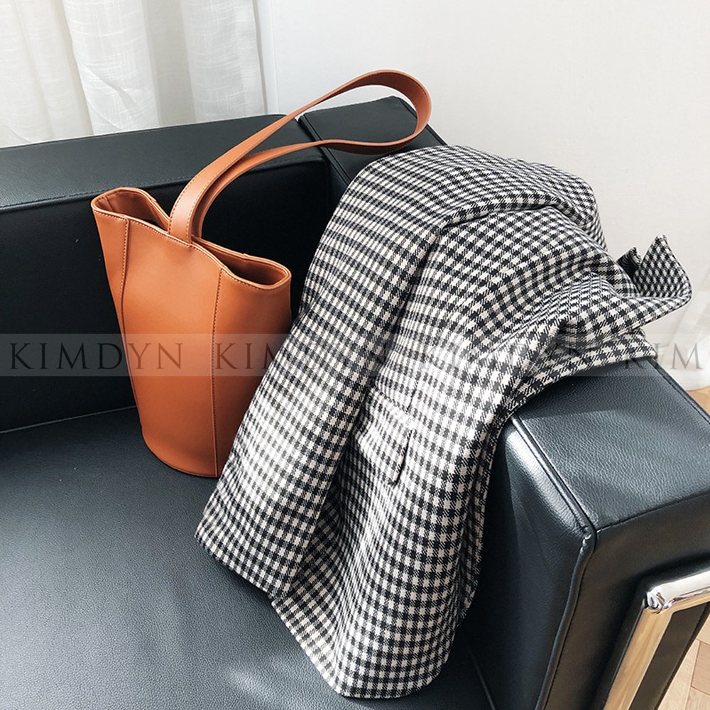 Áo blazer nữ Áo vest nữ form rộng họa tiết kẻ Gingham hai lớp KimDyn [KDBL04]