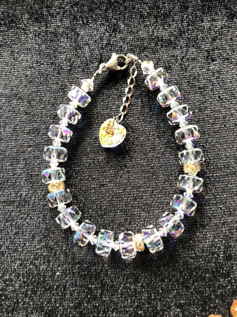 Vòng Tay Pha Lê Áo Bánh Cam Trụ 8 ly