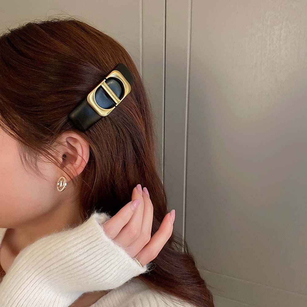 TWINKLE Kẹp Tóc Xốp Hình Vuông In Chữ D Thời Trang Phong Cách Hàn Quốc