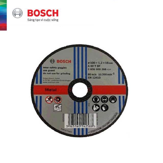 [CHÍNH HÃNG] Đá Cắt Bosch (2608600266) 100x1.2x16mm (sắt) Giá Rẻ, Bền Bỉ
