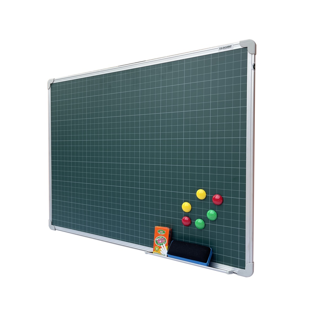 Bảng từ xanh viết phấn kẻ ô ly luyện chữ khung nhỏ tiện dụng N10