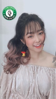 [ẢNH THẬT] Tóc giả Yuritran (Tóc ngoặm ombre hồng tím khói)