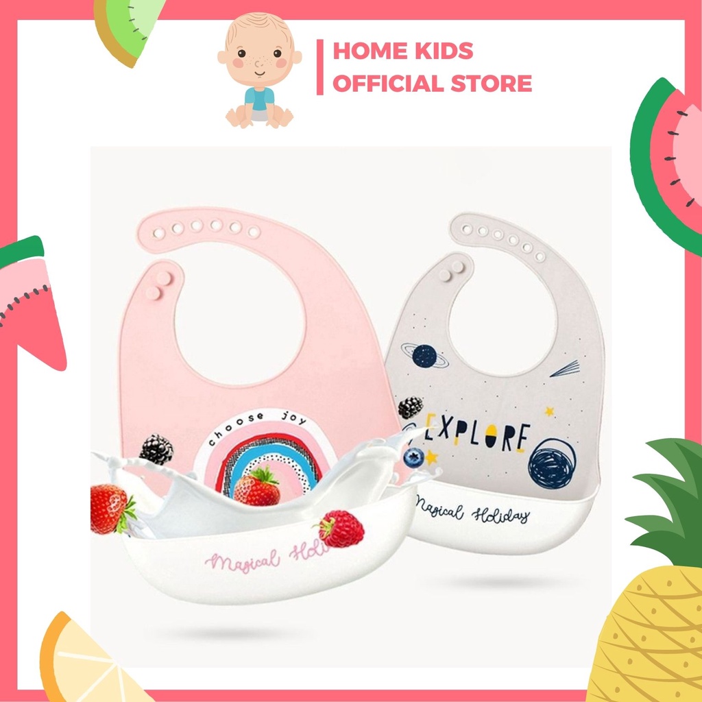 Yếm máng ăn dặm silicon