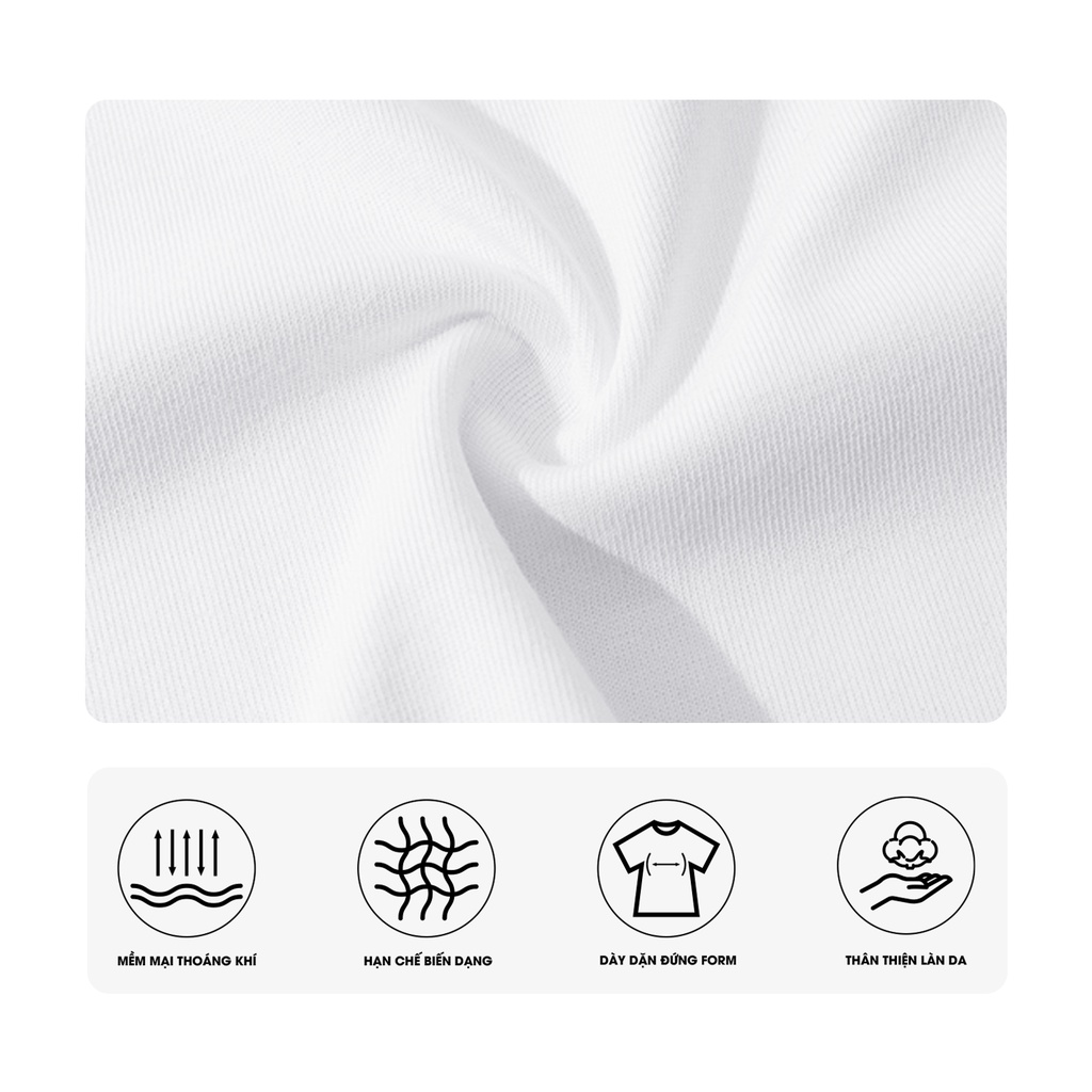 Áo Phông Nam Nữ Lowkey ONTHEWAYUP 100% Premium Cotton - Áo thun local brand Cổ Tròn Form Rộng / Màu Trắng