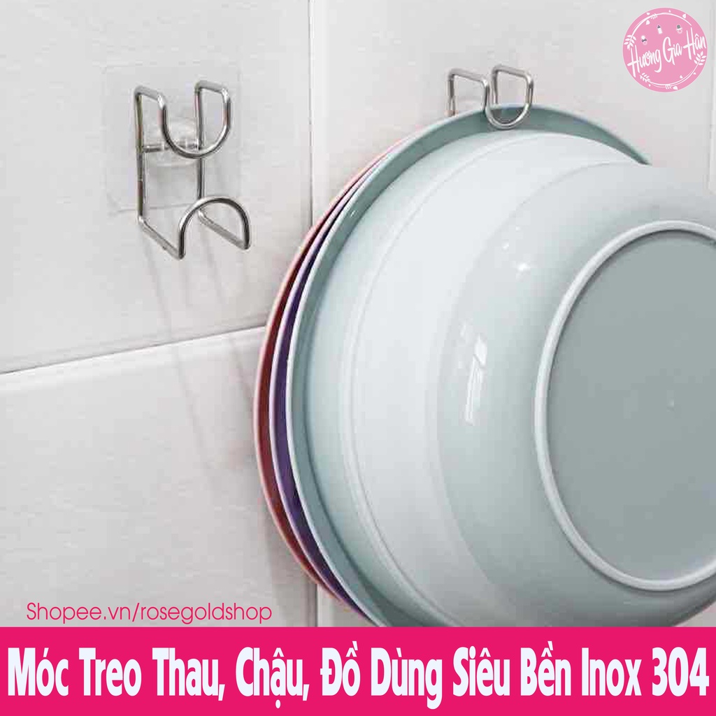 Móc Treo Thau Chậu Dán Tường Chịu Lực 5kg, Bằng Inox 304  Siêu Chắc Siêu Bền