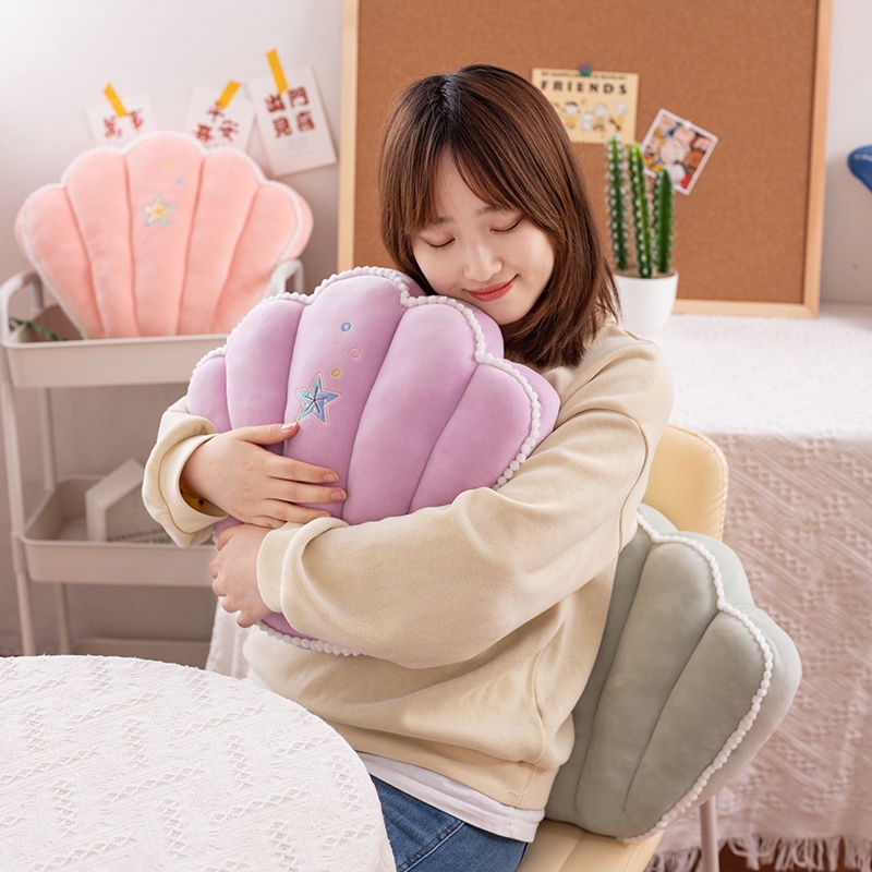 Vỏ Gối Nhung Hình Vỏ Sò Sang Trọng Trang Trí Nhà Cửa