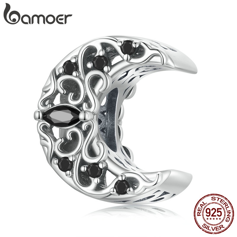 BAMOER Vòng cổ bạc 925 Hình Mặt Trăng Thời Trang Cho Nữ