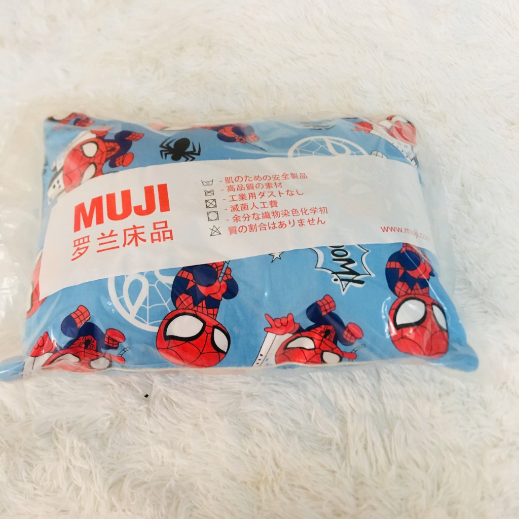 Gối trẻ em Muji cao cấp nhiều màu - 100% chất liệu cotton mịn màng thoáng mát thấm hút mồ hôi đẹp như hình 100%