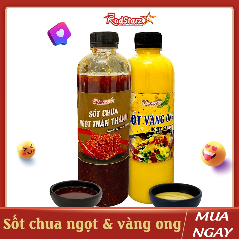 Combo nước chấm thịt nướng mù tạt Vàng Ong và chua Ngọt Rodstarz, sốt trộn mì, salad