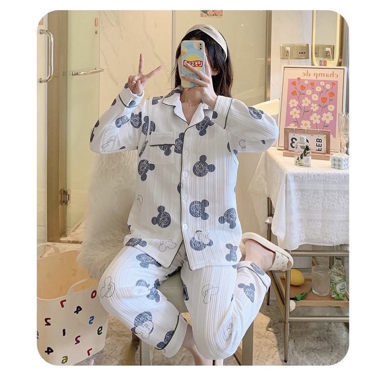 Bộ Pyjama Cotton Nỉ Dày Siêu Ấm Nữ Bầu Bí Thời Trang Đồ Ngủ Bạn Gái Cute Năng Động Dài Tay Quần Áo Mùa Đông Mã XĐN02 | BigBuy360 - bigbuy360.vn
