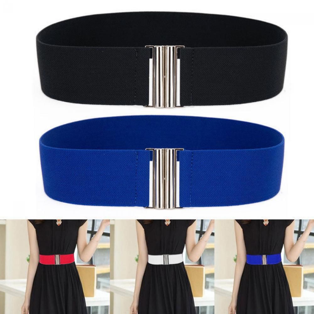 CLEVER Hot Waistband Women Elastic Wide Belts Silver Newest Waist Fashion Stretch Buckle Corset/Multicolor
