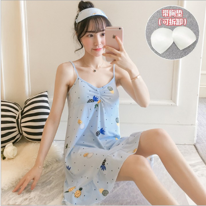 Váy Ngủ Hai Dây - Đầm Ngủ Kèm Băng Đô Bịt Mắt | BigBuy360 - bigbuy360.vn