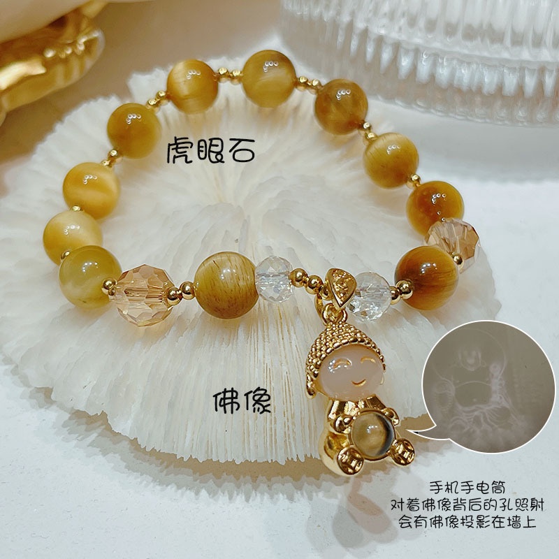 Vòng Tay Nữ Đính Đá Mắt Hổ Phong Cách Retro
