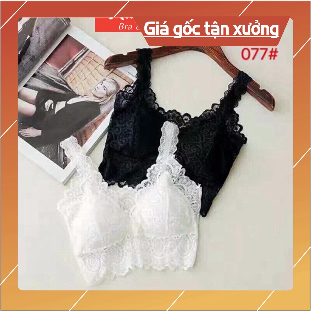 Áo Bra Ren - Áo Ngực Bra Ren Hoa 2 Dây Quyến Rũ Có Đệm Ngực Chất Ren Mềm Mịn Kiểu Dáng Crotop Bralette 077