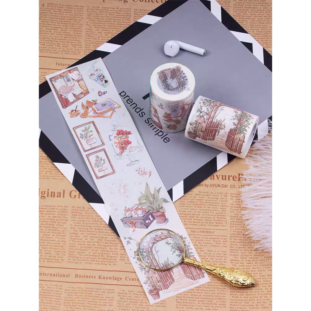 [Chiết] Washi Tape 35x6.5cm băng keo washitape hoạt tiết phong cảnh nền trang trí làm tranh washi Mono_box 01003