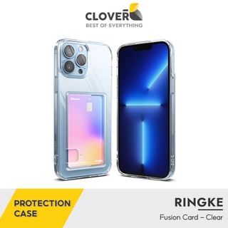 Ốp Lưng Trong Suốt Có Ngăn Đựng Thẻ Ringke Fusion Card Siêu Mỏng Nhẹ Túi Khí Chống Sốc Viền Bảo Vệ Cam Cho Ip13 Series