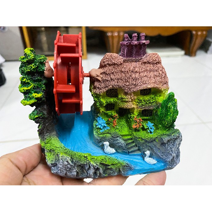 CẢNH NÚI BÁNH QUAY TRANG TRÍ HỒ CÁ NON BỘ 10X6X10CM