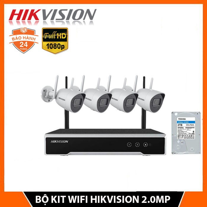 Bộ Kit Camera IP HIKVISION Không Dây HD NVR 2.0 full Hd - bảo Hành 24 Tháng