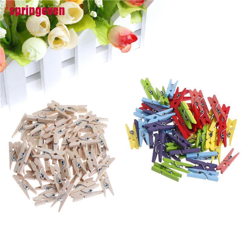 Set 50 Kẹp Gỗ Mini 25mm Kẹp Ảnh Trang Trí Nhà Cửa DIY