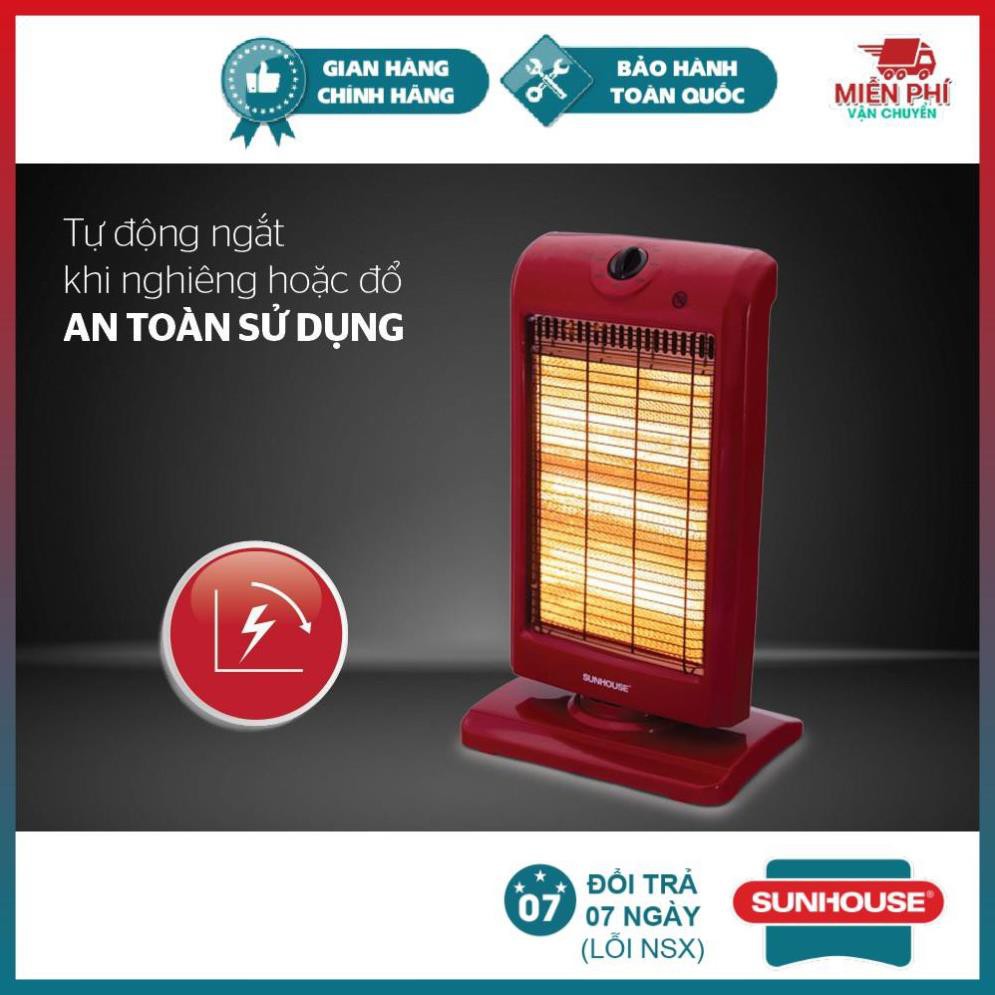 [BH 12 tháng] Đèn sưởi máy sưởi 3 bóng SHD7016 có chế độ quay tự đông ngắt khi đổ công suất 400-800-1200W tỏa nhiệt đều