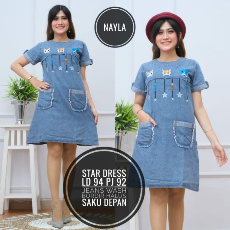 Váy Jean Tuyết / Váy Jean Tuyết Chất Liệu ld 94