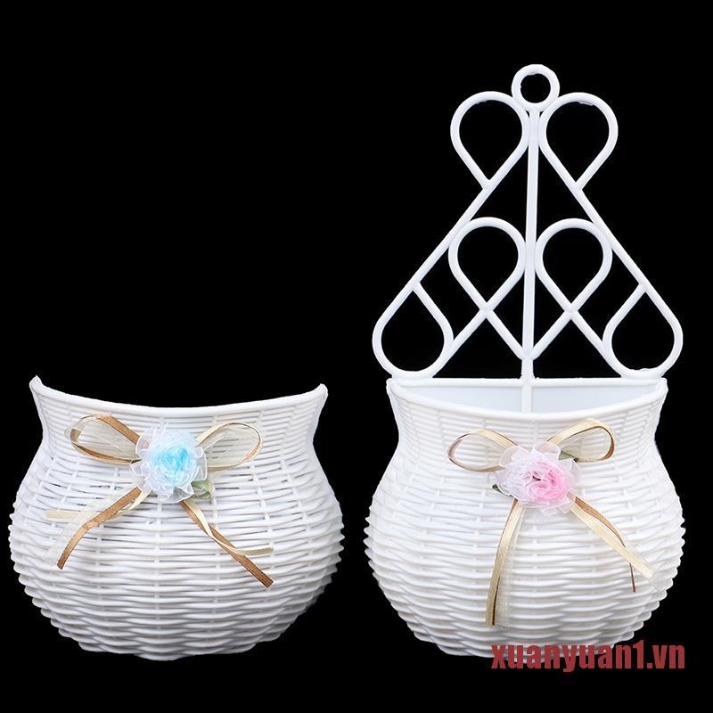 XUAN Hanging flower basket Garden Handmade DIY Vase Artificial Rattan Home Deco