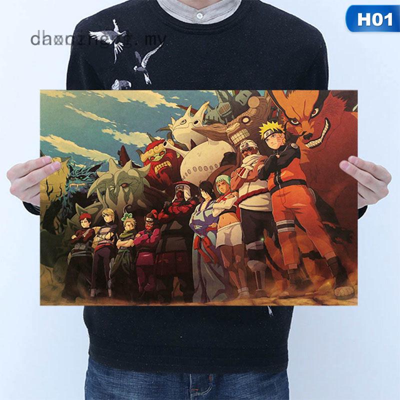 Poster phim hoạt hình Naruto phong cách cổ điển